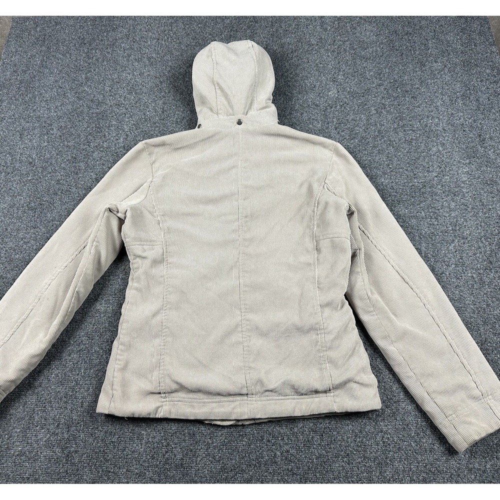 Vtg Patagonia Corduroy Lined Jacket Small Removable Hoodie Beige Grey Snap Down - Picture 8 of 10